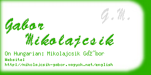 gabor mikolajcsik business card